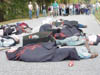 corpses on road crowd